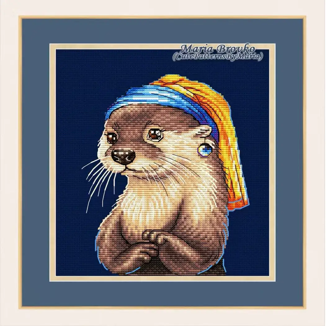 Cross Stitch Stamped Kits Beginners - [CC4223 – Wyobraźmy sobie wydry z