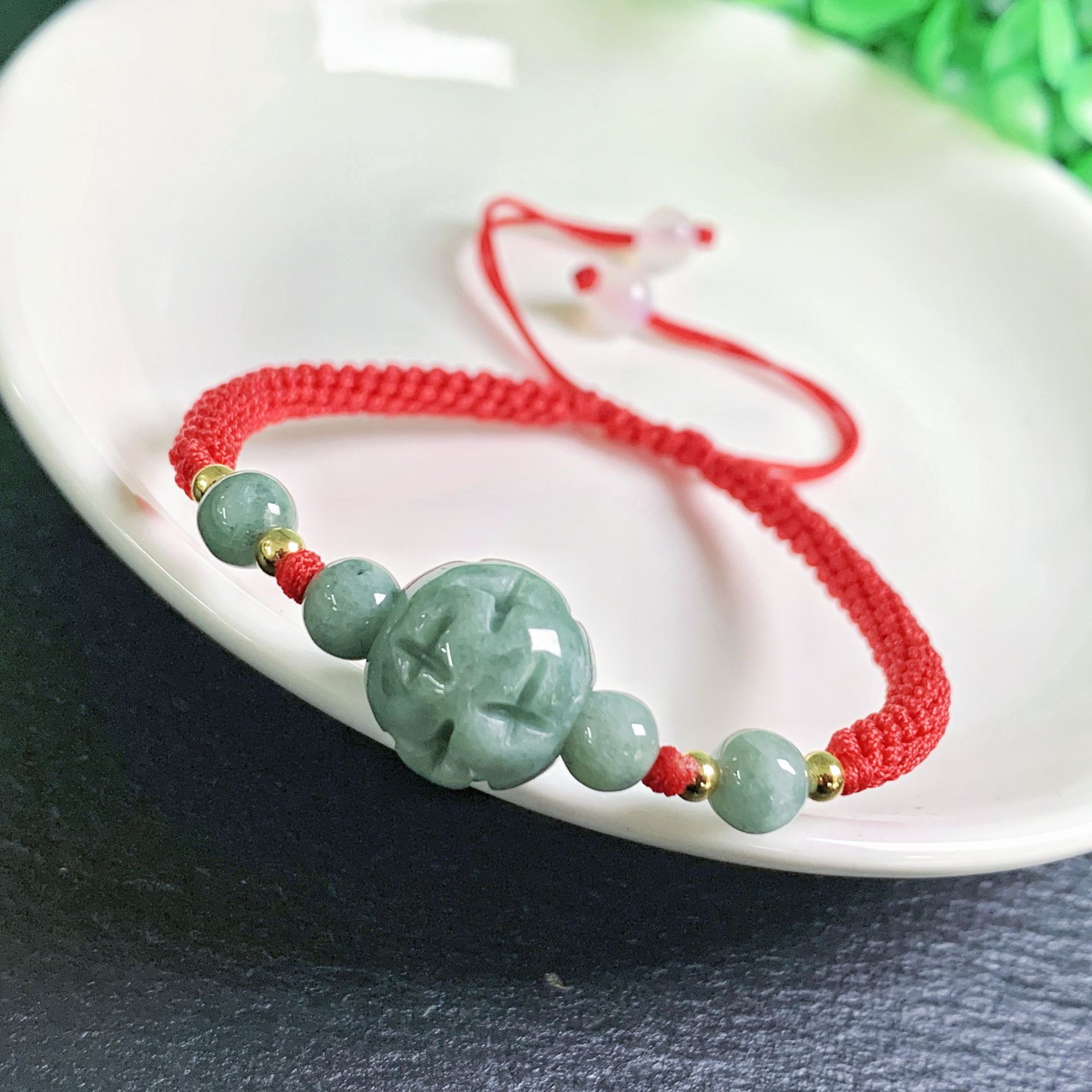 Beading - Bransoletka z jadeitu birmańskiego z Myanmaru,