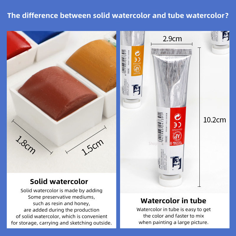 Artyści stałe pigmenty akwarel – Watercolor Paint Set Solid Pigment recenzja i cena