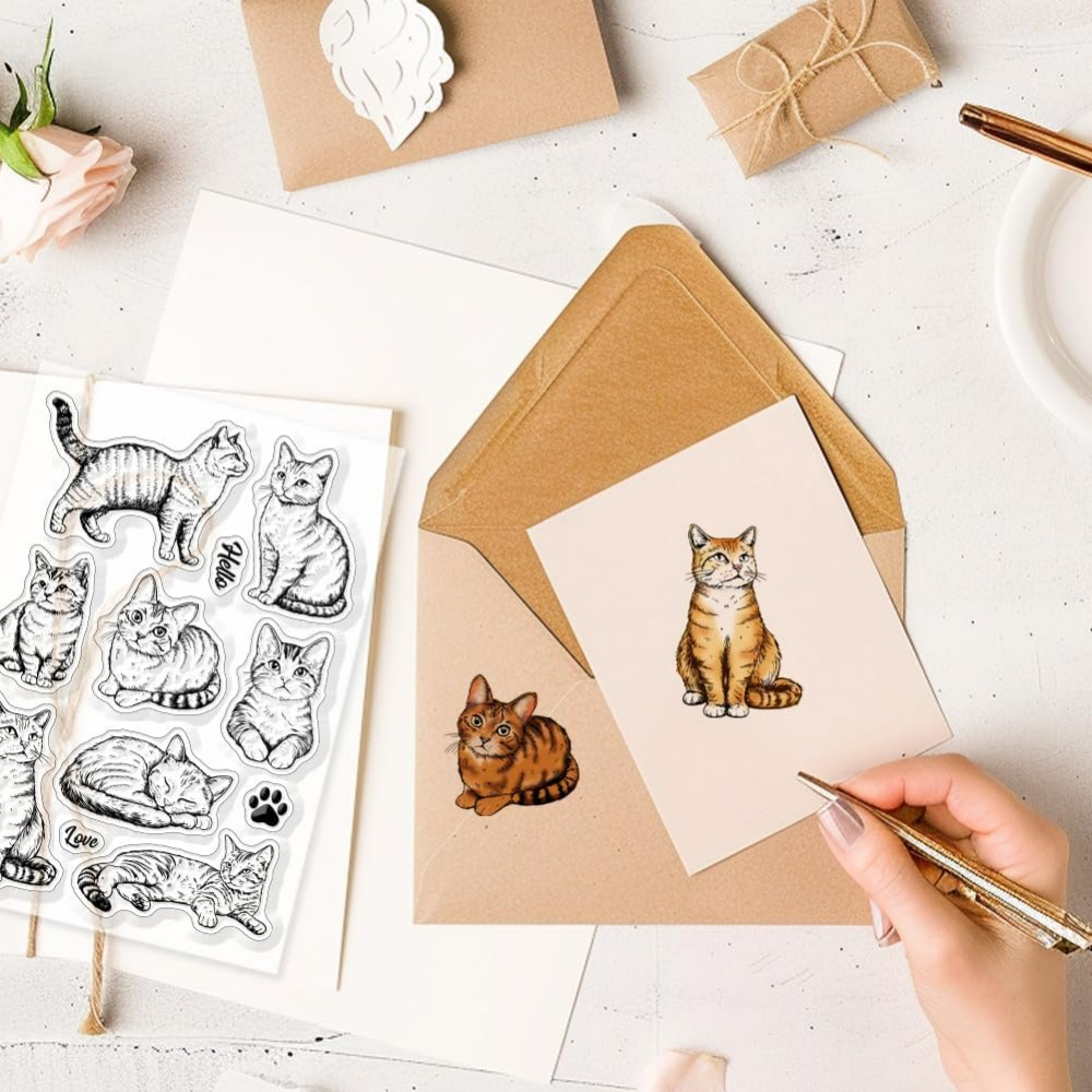 Przezroczyste znaczki z kotem  – Clear Silicone Stamps For Card Making recenzja i cena